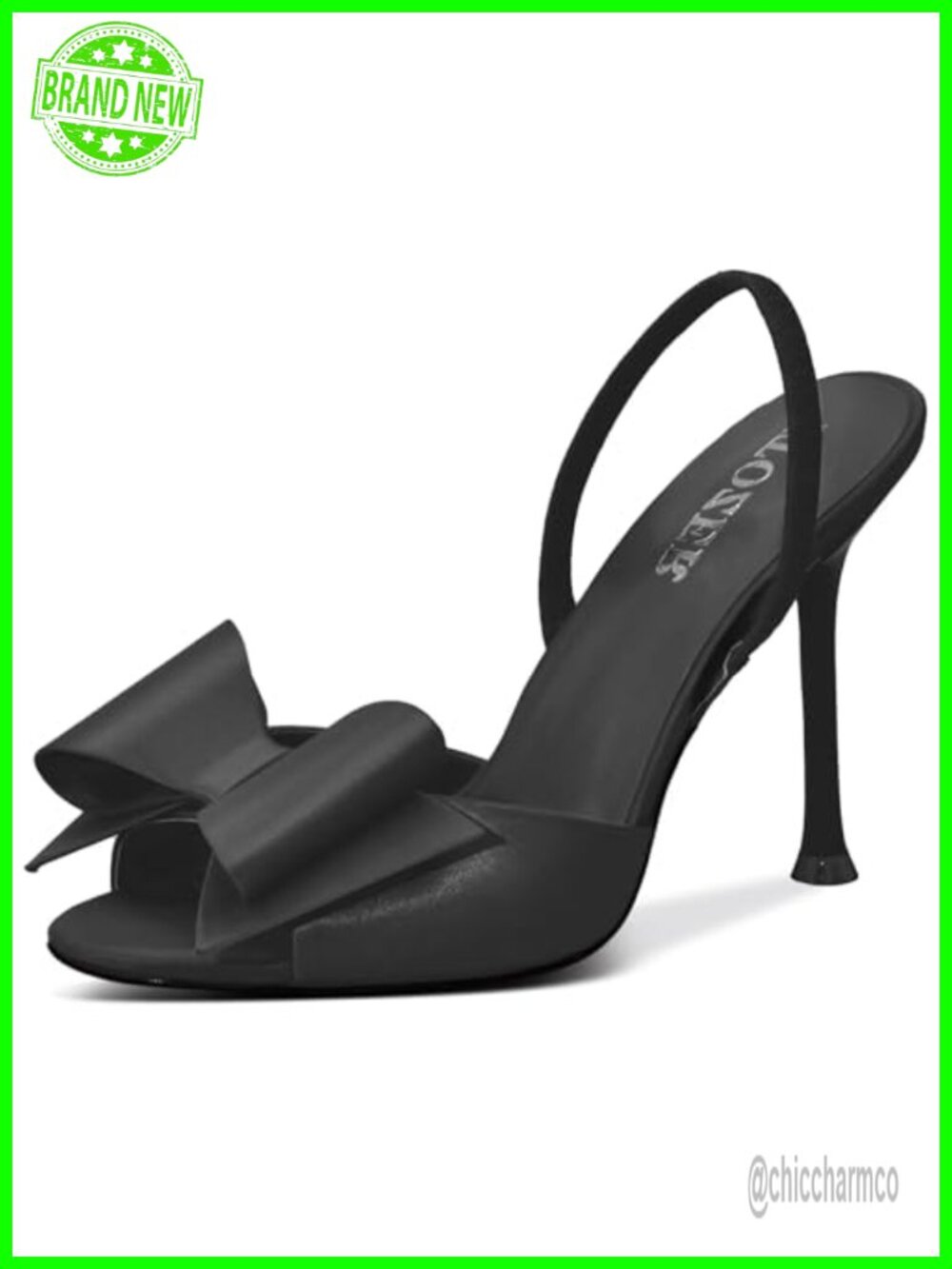 Satin Slingback Open Toe Mules Sandals Bow Stiletto Heel Comfortable Party Shoes